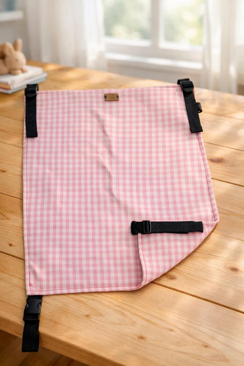 Asiento auxiliar para carrito bebé | Universal stroller toddler seat | Hamaca para viaje | Handmade  | Pink Vichy