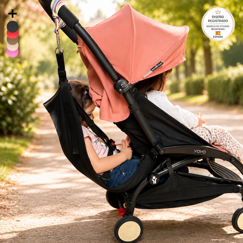 Asiento auxiliar para carrito bebé | Universal stroller toddler seat | Hamaca para viaje | Handmade  | Brown