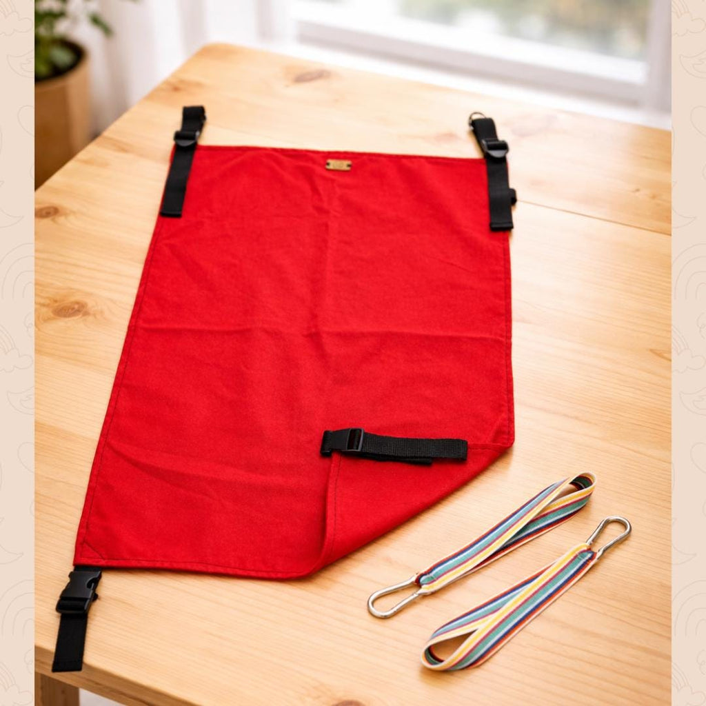 Asiento auxiliar para carrito bebé | Universal stroller toddler seat | Hamaca para viaje | Handmade | Red