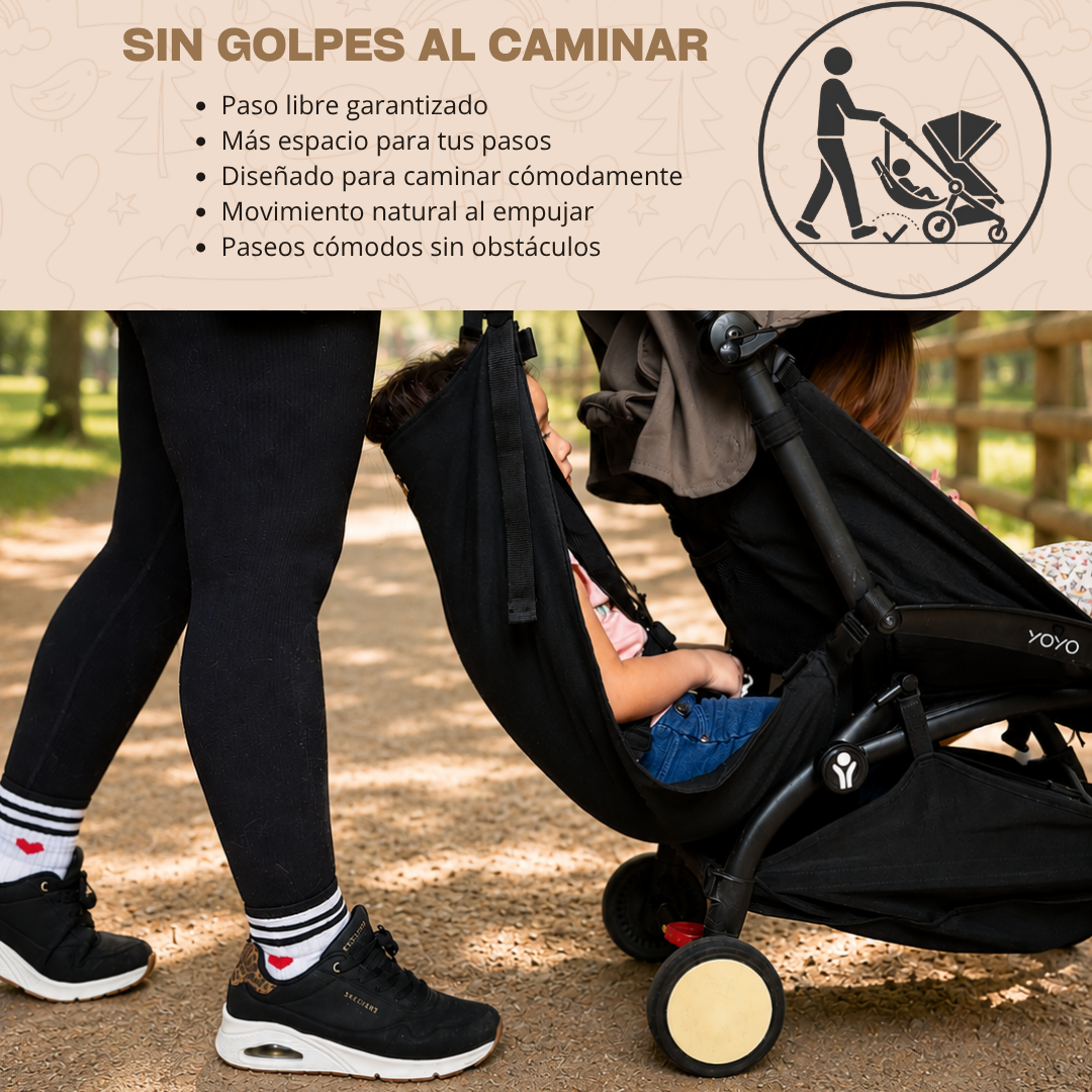 Asiento auxiliar para carrito bebé | Universal stroller toddler seat | Hamaca para viaje | Handmade | Beige Vichy