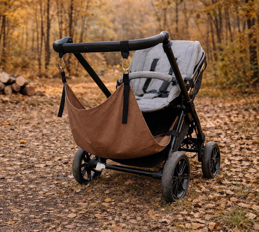 Asiento auxiliar para carrito bebé | Universal stroller toddler seat | Hamaca para viaje | Handmade  | Brown