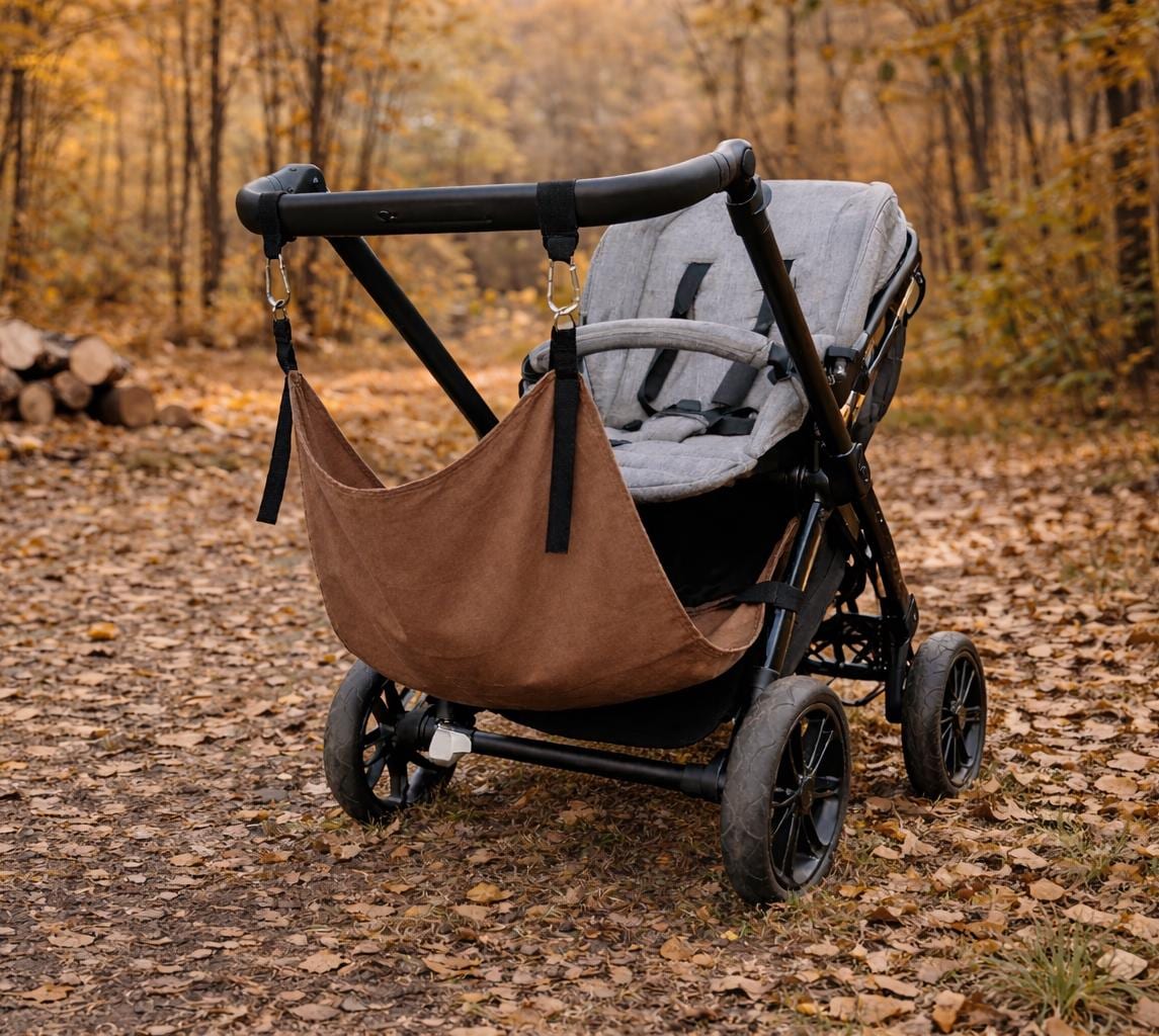 Asiento auxiliar para carrito bebé | Universal stroller toddler seat | Hamaca para viaje | Handmade  | Brown