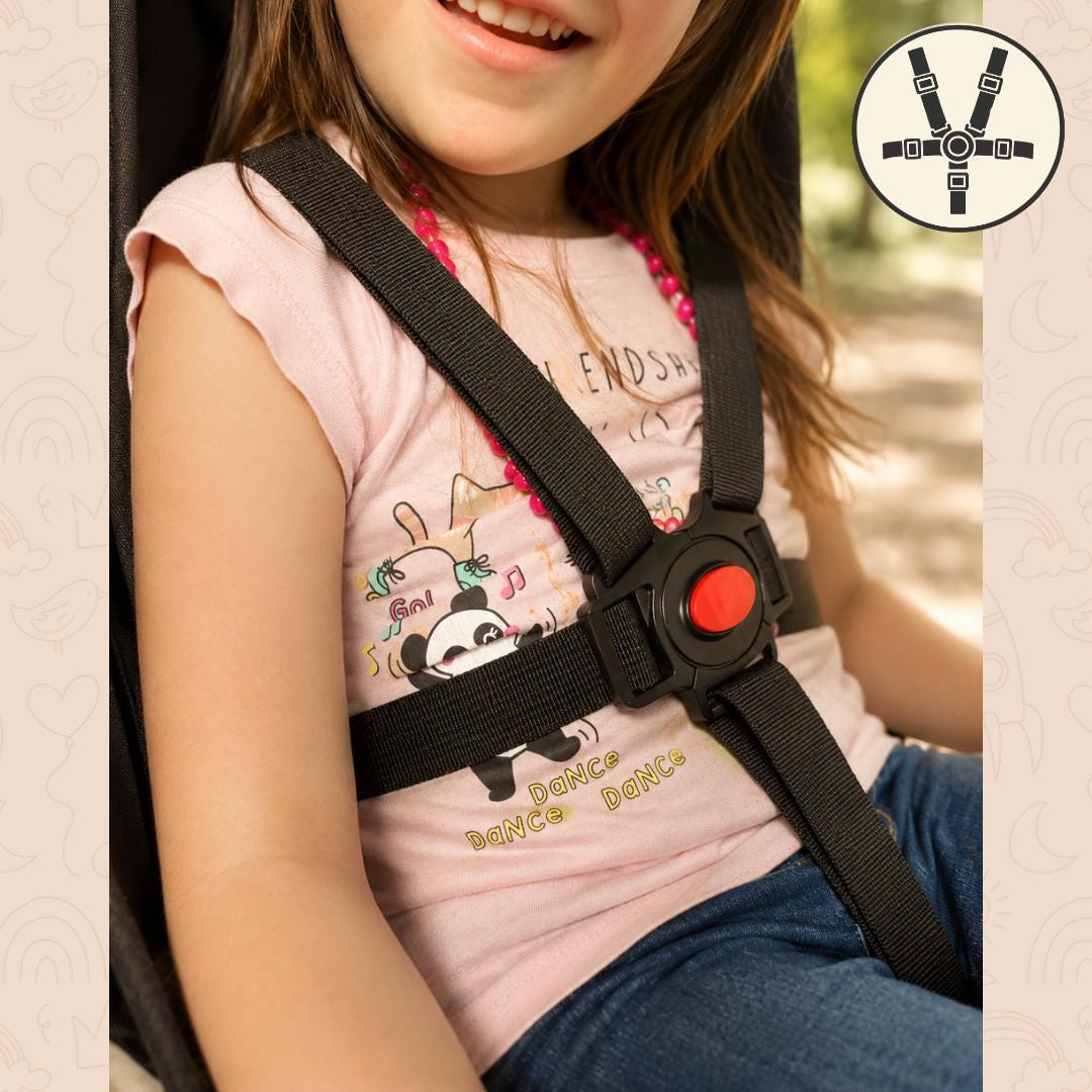 Asiento auxiliar para carrito bebé | Universal stroller toddler seat | Hamaca para viaje | Handmade | Black